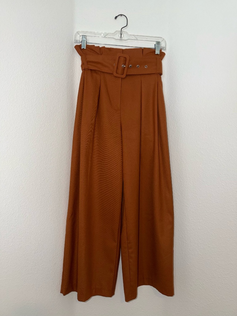 Free People Paper Bag High Waisted Flowy Pants with Belt
